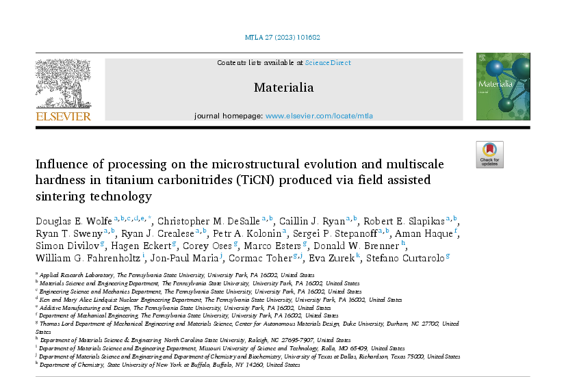 Graphical abstract for Influence of Processing on the Microstructural Evolution and Multiscale Hardness in Titanium Carbonitrides (TiCN) Produced via Field Assisted Sintering Technology