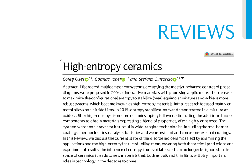 Graphical abstract for High-entropy ceramics