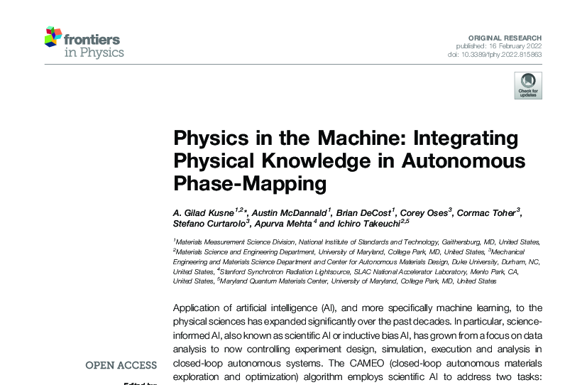 Graphical abstract for Physics in the Machine: Integrating Physical Knowledge in Autonomous Phase-Mapping